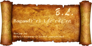 Bagaméri Lóránt névjegykártya
