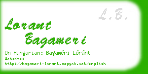 lorant bagameri business card