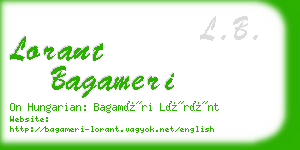 lorant bagameri business card